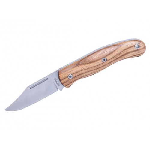 Whitby SlipJoint Non Locking Zebra Wood Knife w/ Clip Point Blade